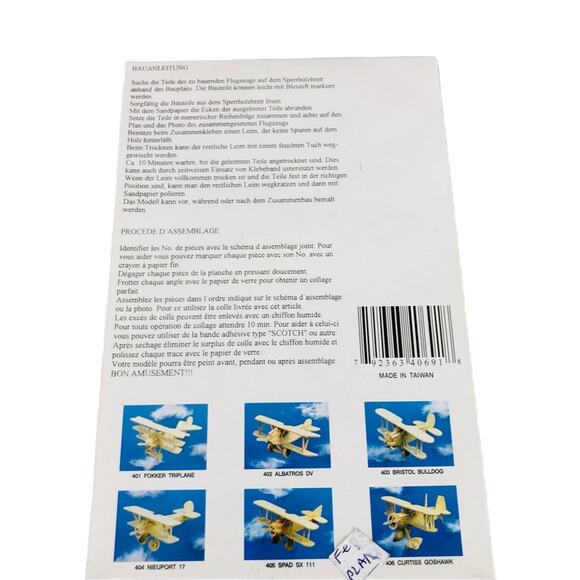 5 for $25| Legends Of The Air #402 Albatros DV Wooden Aircraft Model kit - Picture 2 of 3